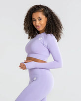 Power Seamless Long Sleeve Crop Top | Lilac WOMEN'S BEST